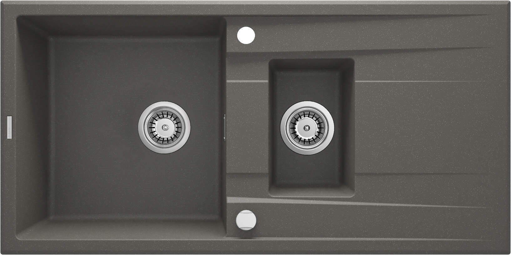 1.5-bowl granite sink with drainer