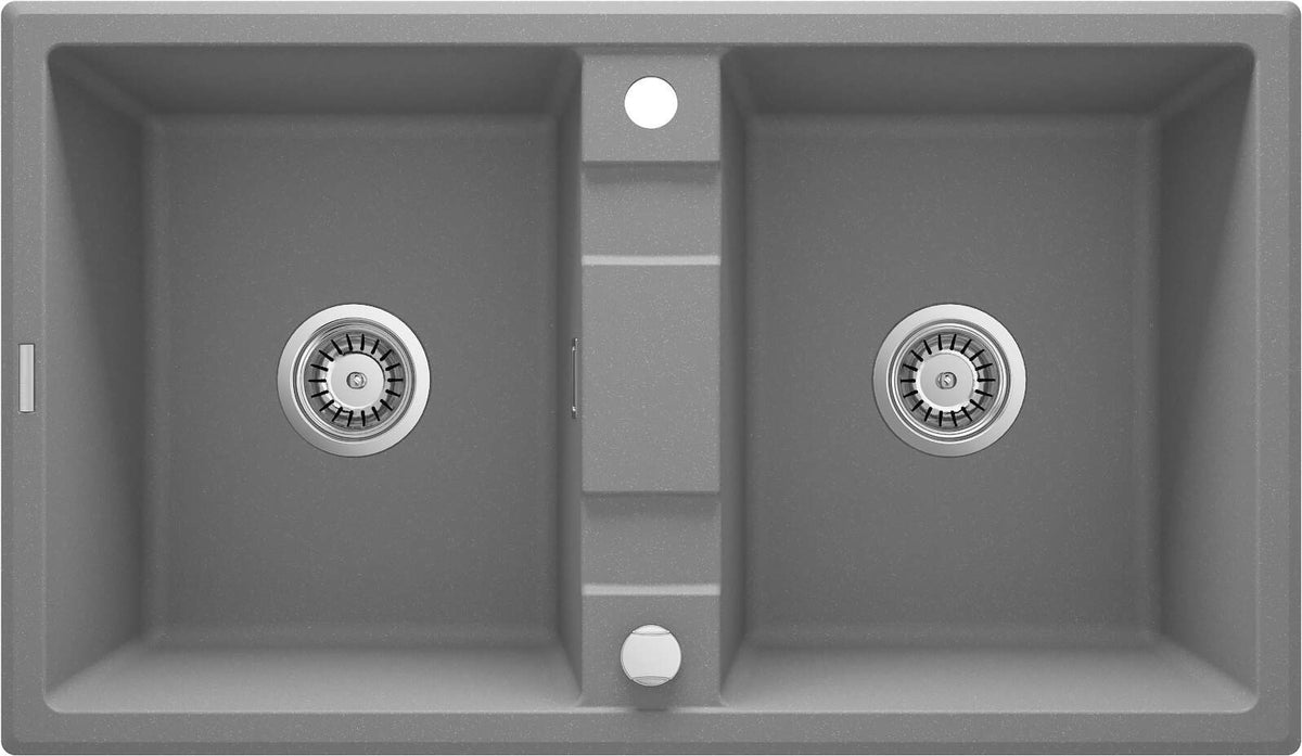 Deante Granite Sink 2-Bowl 86x50 cm Gray