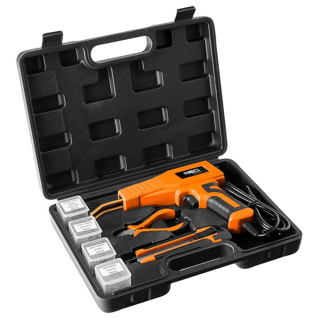 NEO TOOLS Plastic Soldering Iron 50W Set with 200 Staples 19-158