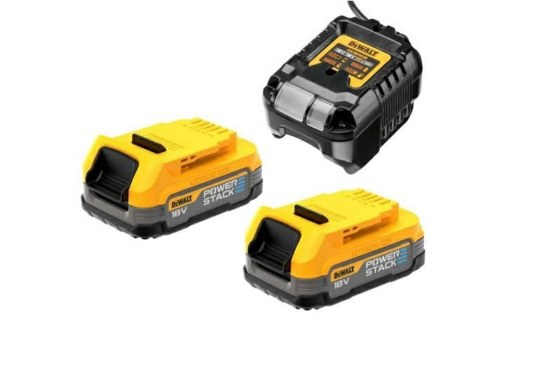 DEWALT Battery Set 18V 1.7Ah POWERSTACK 2pcs + Charger DCB1102