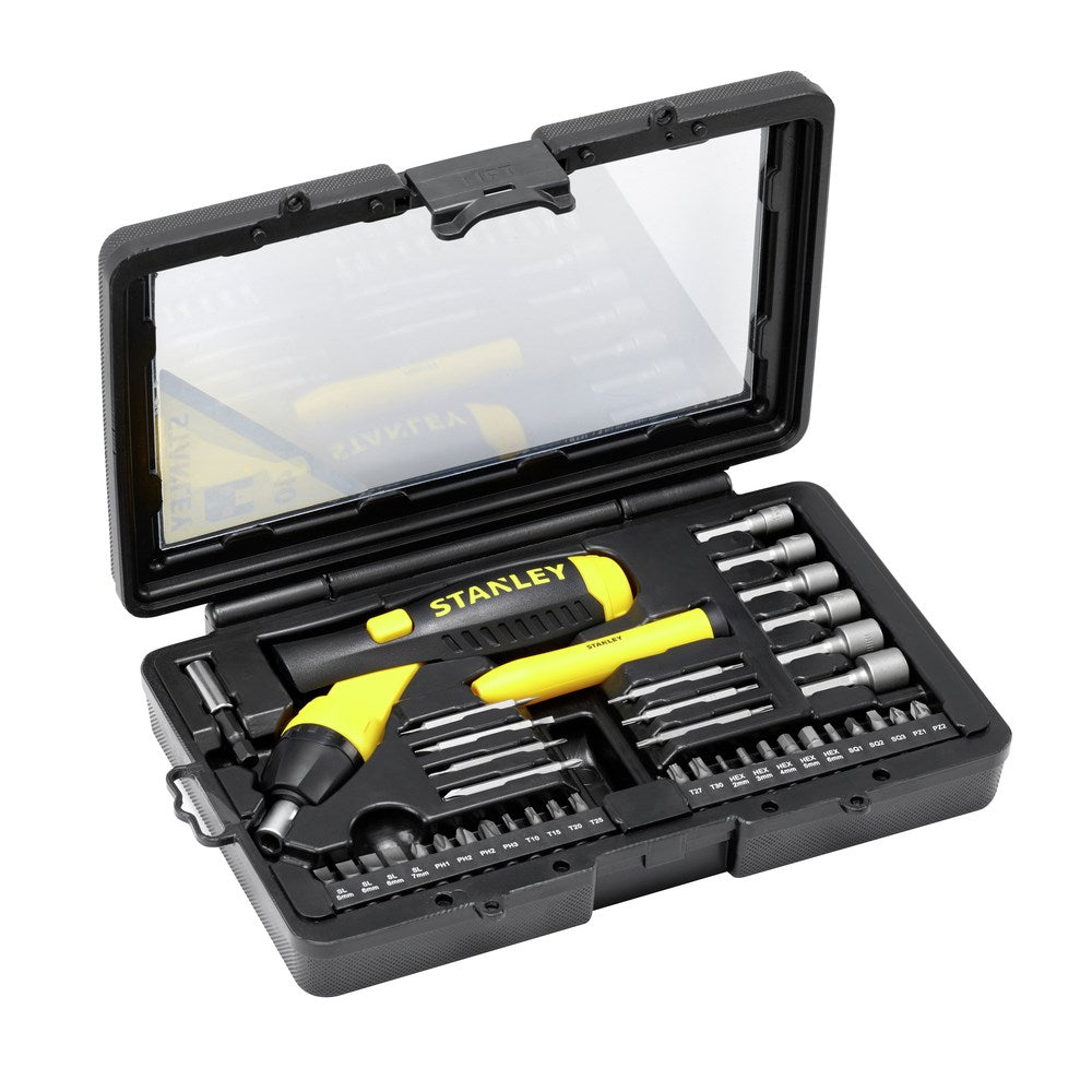 STANLEY Tool Set 38 Pieces Ratchet Screwdrivers with 31 Bits Model 0-63-038