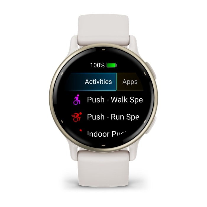 Garmin vívoactive 5 - Ivory - intelligente Uhr mit Band - Silikon - Handgelenkgröße: 125-190 mm - Anzeige 3,04 cm (1,2") - 4GB - Bluetooth, ANT+, Wi-Fi - 26 g (010-02862-11)