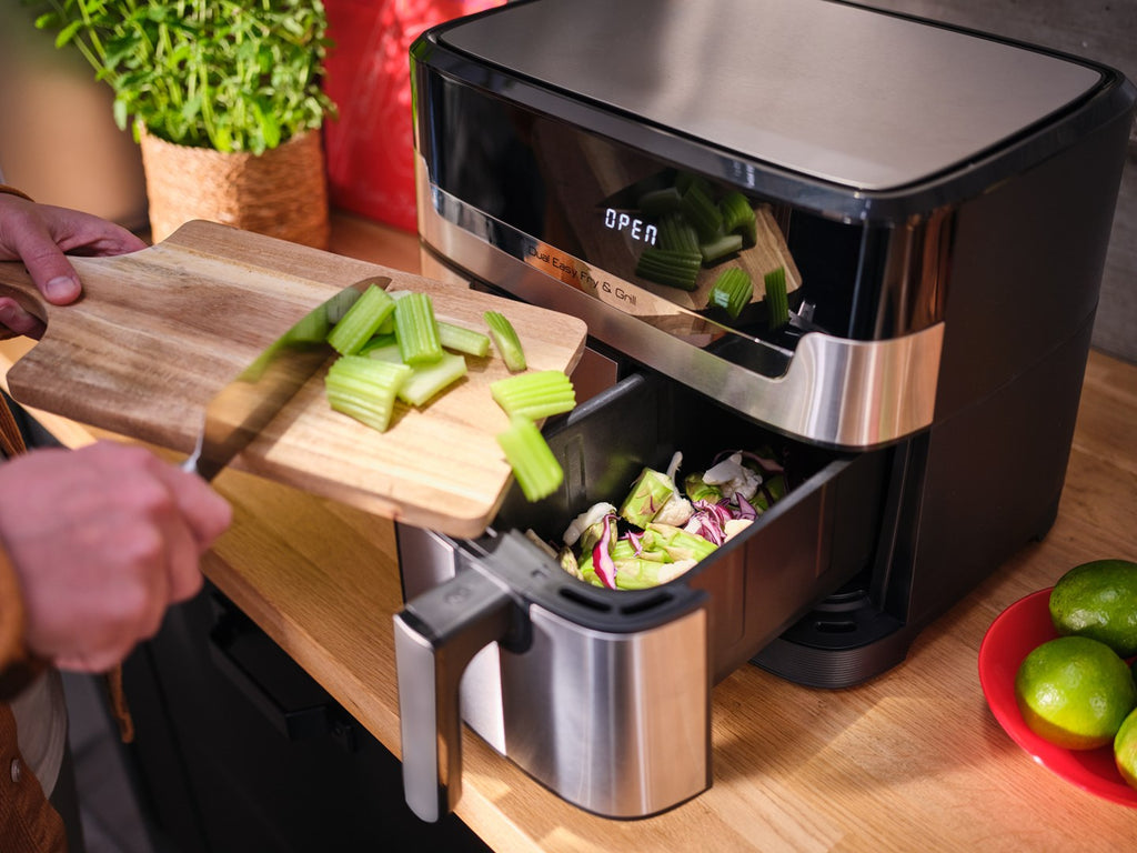 Tefal Dual Easy Fry & Grill EY905D Hot Air Fryer 8.3 L 2700 W Stainless Steel