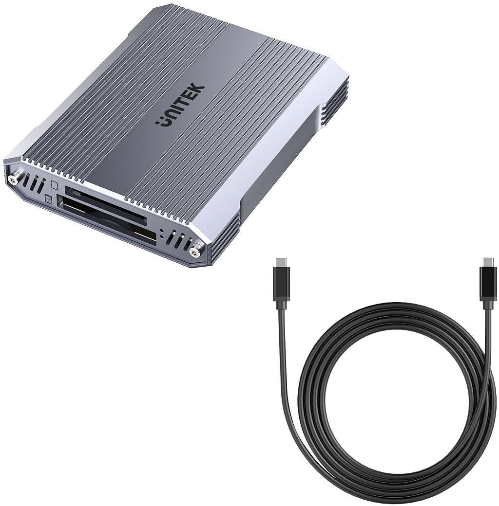 UNITEK Card Reader - Reads CF Express, SD, microSD - USB-A - Model 54463