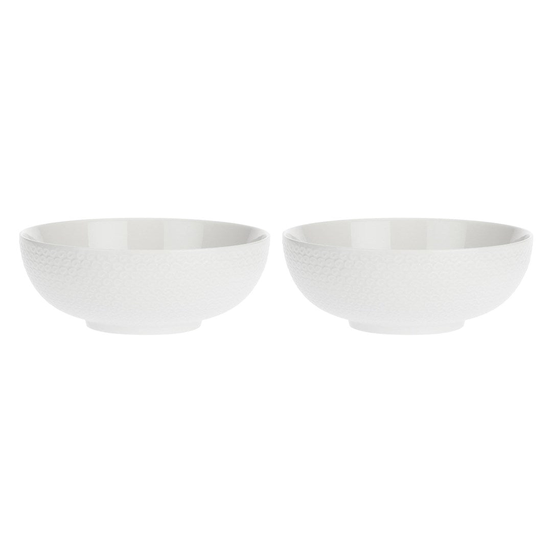 Set of 2 Momenti Salad Bowls - White  22 cm