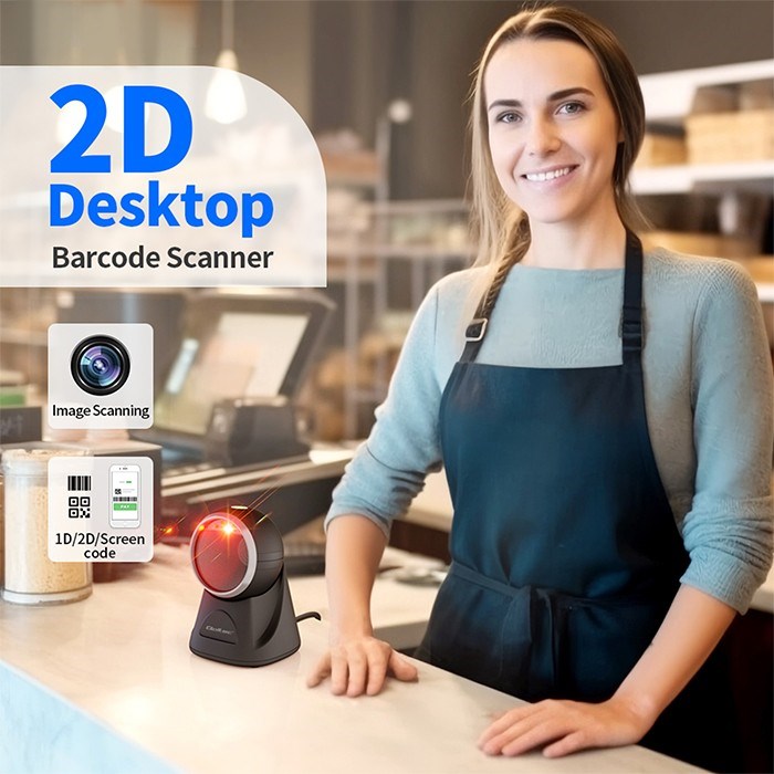 Qoltec Desktop Precision Reader 1D Barcode & QR Scanner 2D
