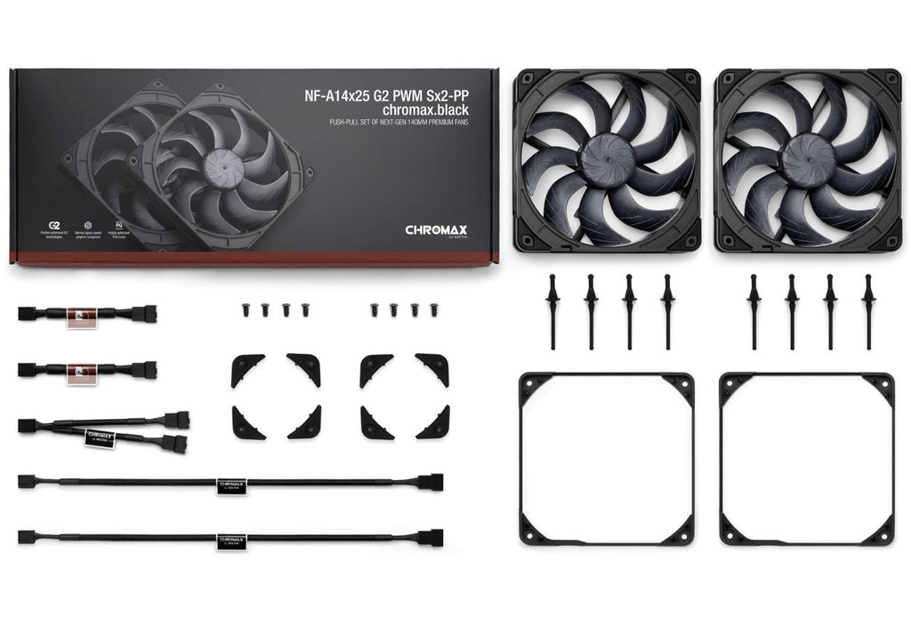 Noctua NF-A14x25 G2 PWM Sx2-PP 140 mm Dual Fan Set 140x25-mm