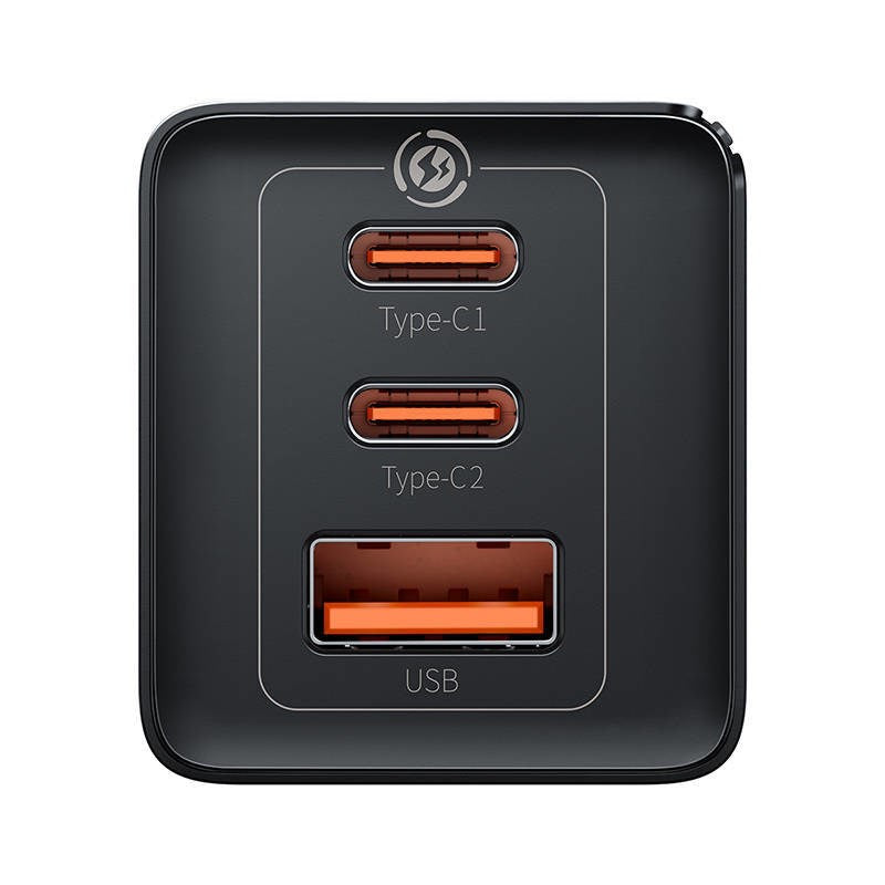 Baseus CCGP120201 Fast Charger 65W, 1x USB-A, 2x USB-C PD 3.0