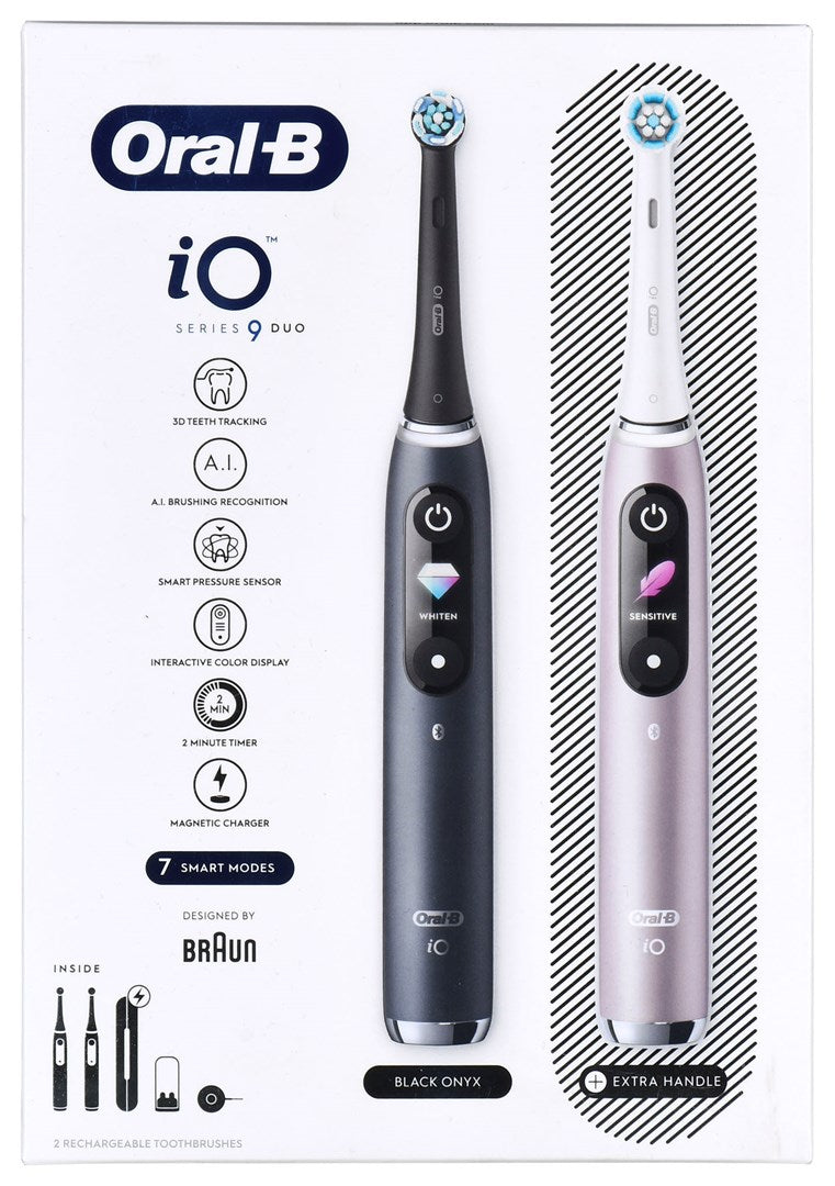 BRAUN ORAL-B Electric Toothbrush IO 9N Set Duo Black Onyx & Rose Quartz