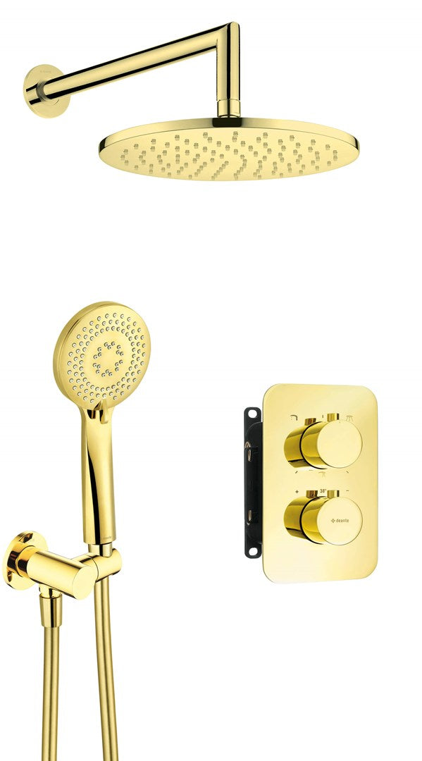 Deante Concealed Shower Set with Thermostatic BOX Titanium