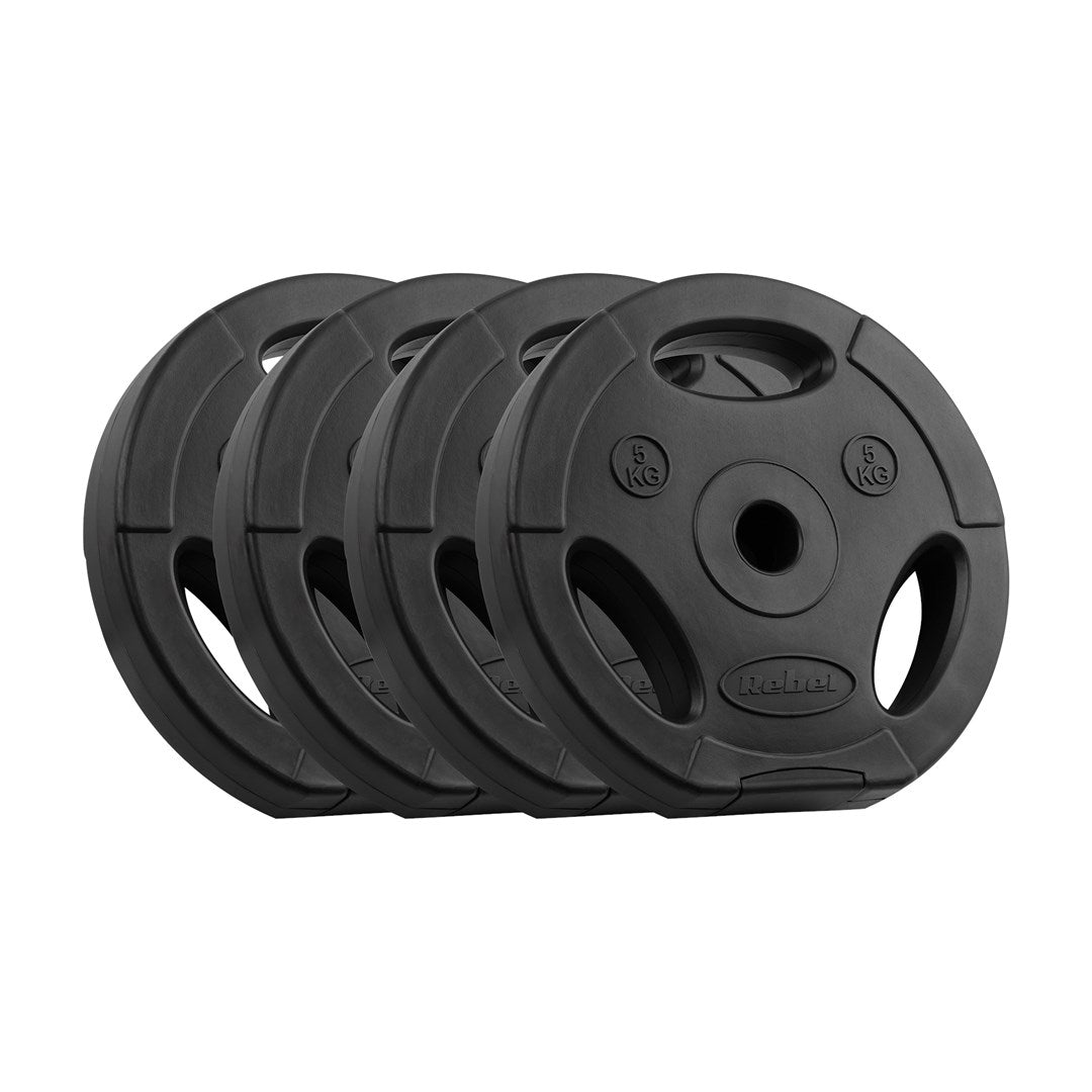 Bituminous Weight Set 4x5kg  bore 31mm  disc with handles  REBEL ACTIVE