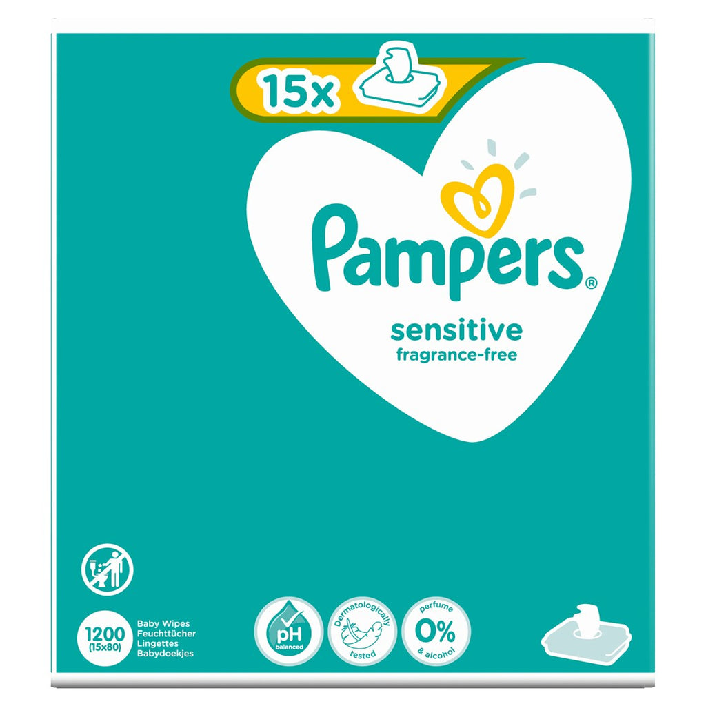 Pampers Sensitive Baby Wipes 15 Packs = 1200 Wipes