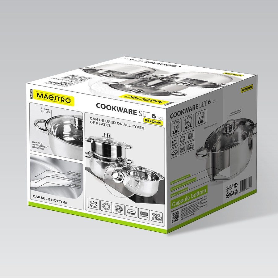 MR-2020-6XL MAESTRO 6-Piece Pot Set