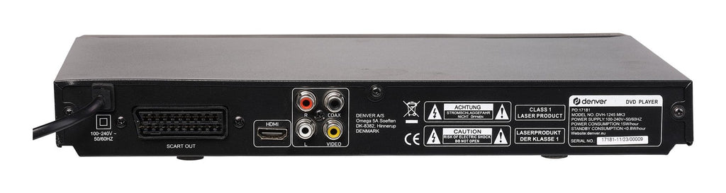 Denver DVH-1245 5.1 Channel DVD Player with HDMI Dolby Decoder