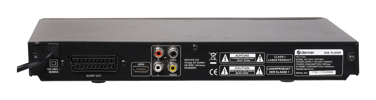 Denver DVH-1245 5.1 Channel DVD Player with HDMI Dolby Decoder