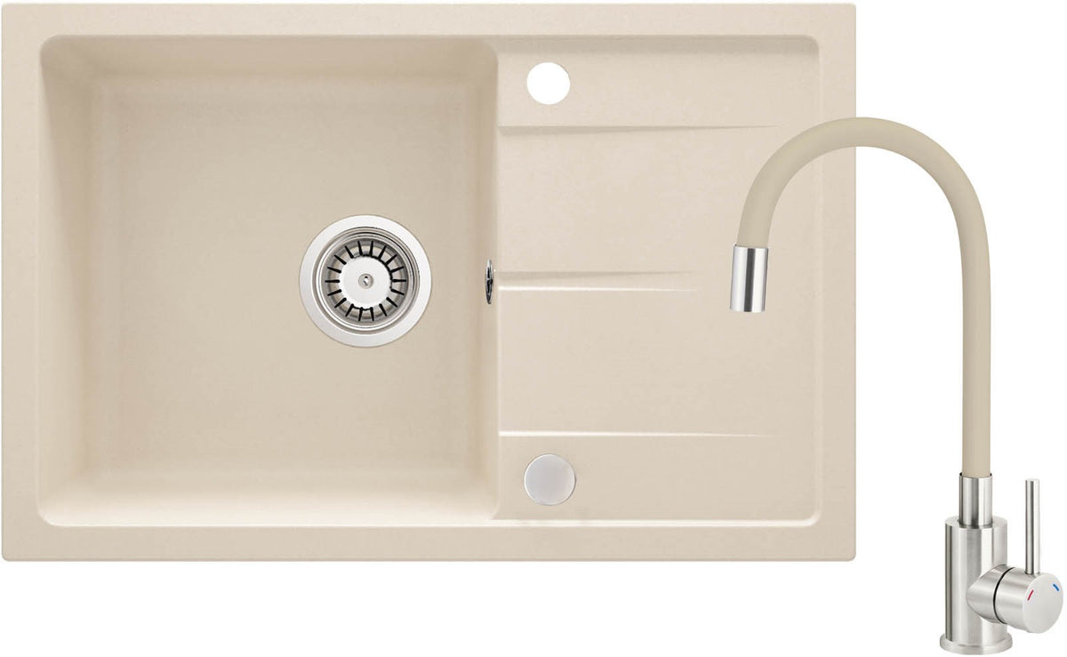 deante Kitchen Sink Granite with Faucet 270x750x580 mm ZRDG5113