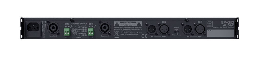 Audac EPA252 2-Channel Class D Amplifier 2x250W