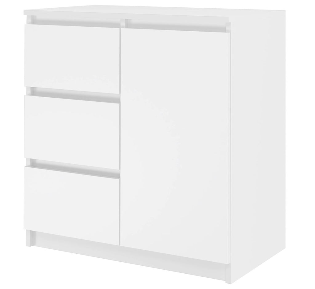 Topeshop 1D3S BIEL Chest of Drawers, Matte White