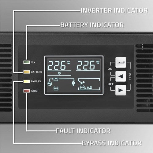 Qoltec 52285 UPS - Double-conversion (Online) 1 kVA 1000 W 2 AC outlets