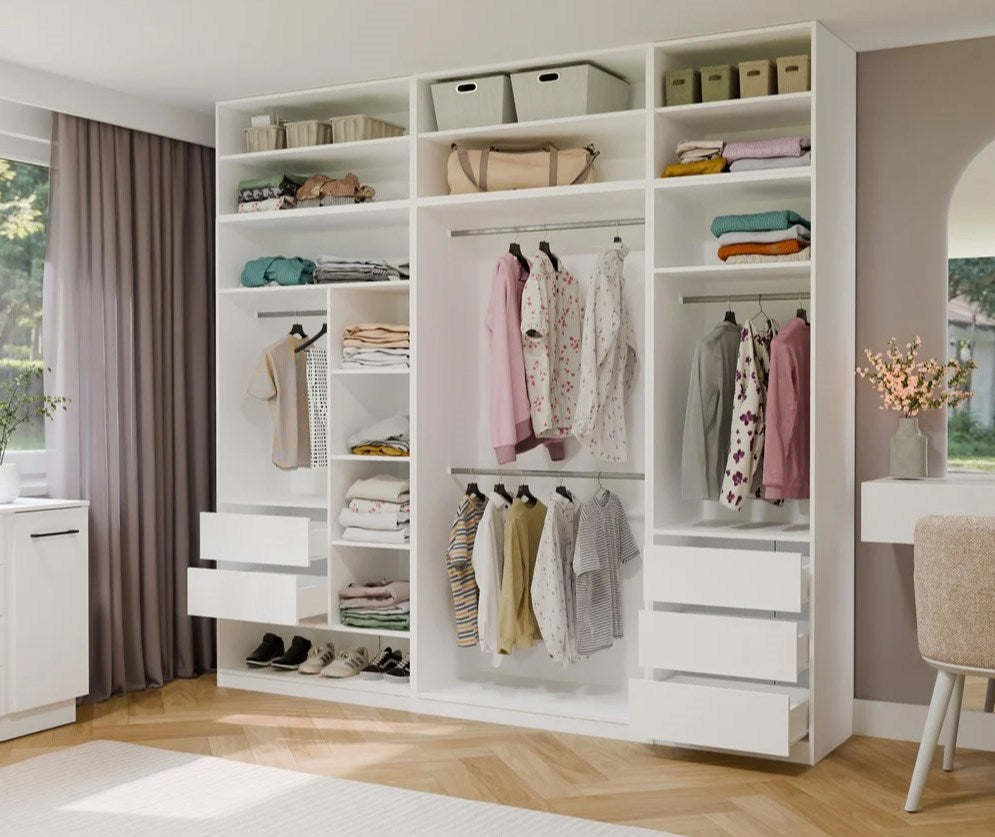 OPENO 60 WHITE Extension Unit – Modular Wardrobe Shelf  60 cm  for the Bedroom