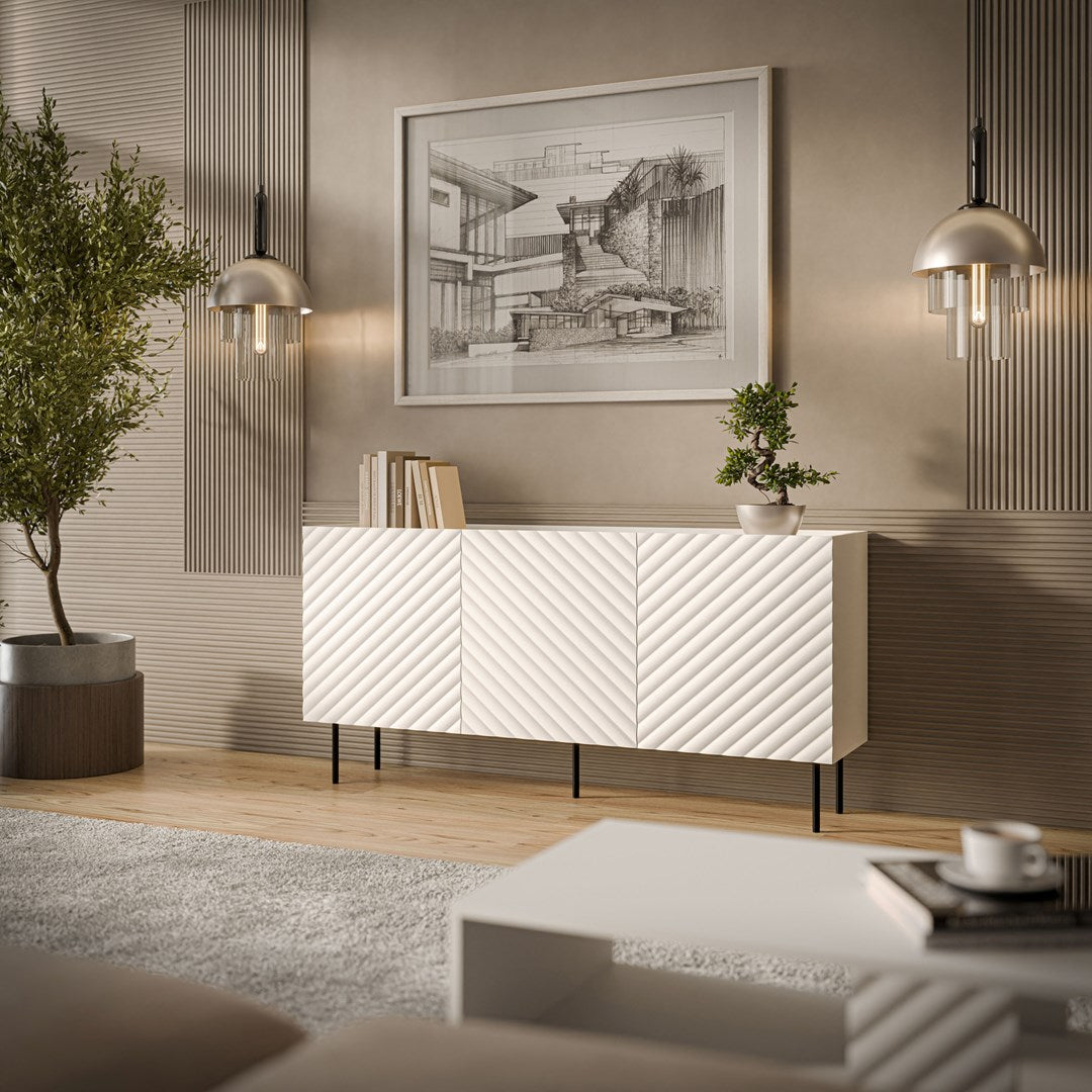 Cama LUCCA 3D Chest of Drawers 165x40x80 White