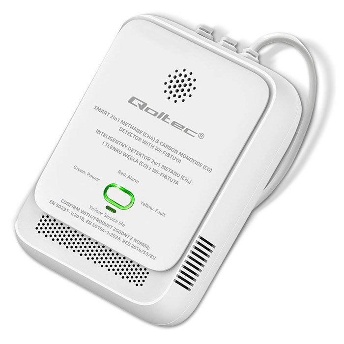 Qoltec Natural Gas and CO Leak Detector Wi-Fi 85dB Alarm Model 52654