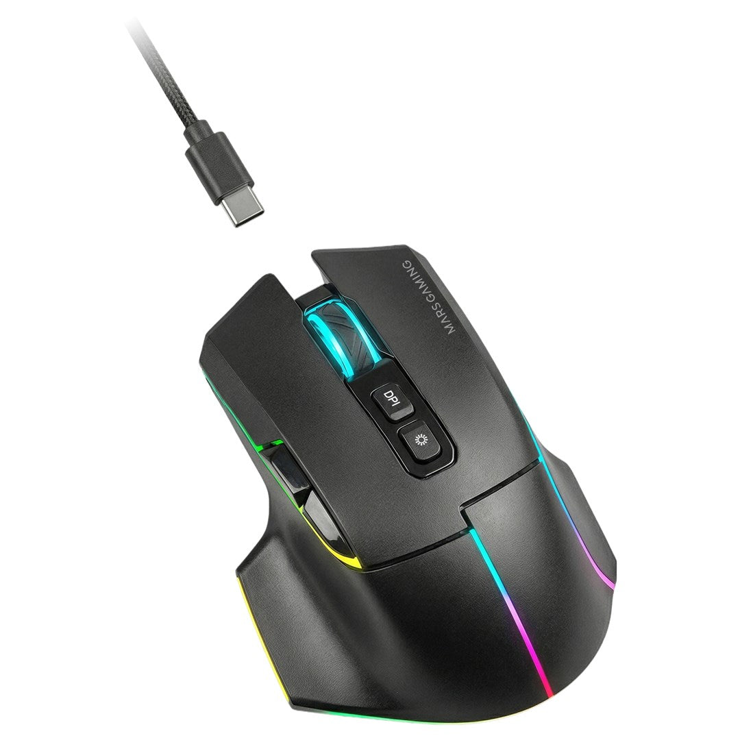 Mars Gaming MMWVECTOR mouse Right-hand RF Wireless + Bluetooth + USB Type-A Optical 12000 DPI