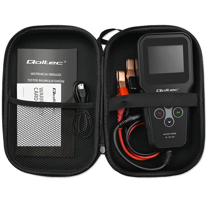 Qoltec Digital 3-in-1 Battery Tester LCD 6V 12V 24V 10Ah-200Ah