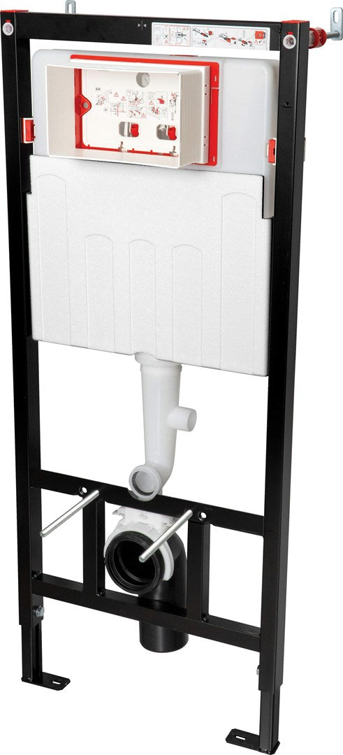 Concealed frame for wall-hung toilets with odour/condensate extraction