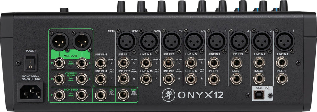 MACKIE ONYX 12 Professional Audio Mixer 33333 g 270 mm x 860 mm x 580 mm