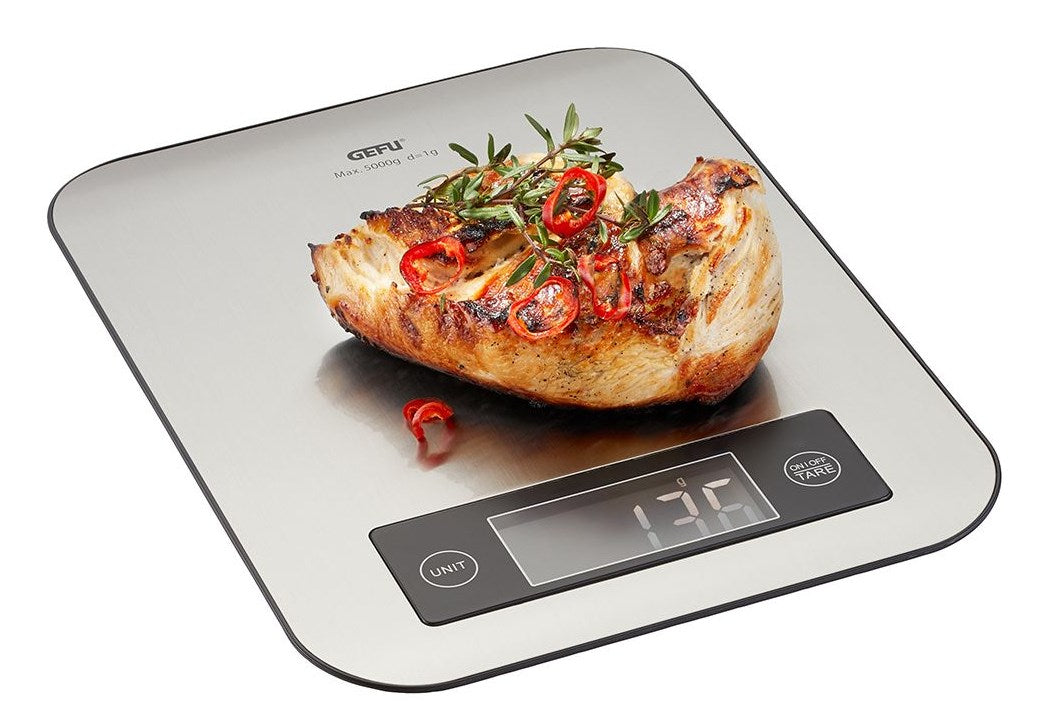 GEFU Electronic Kitchen Scale G-21930,5 kg Capacity, Stainless Steel