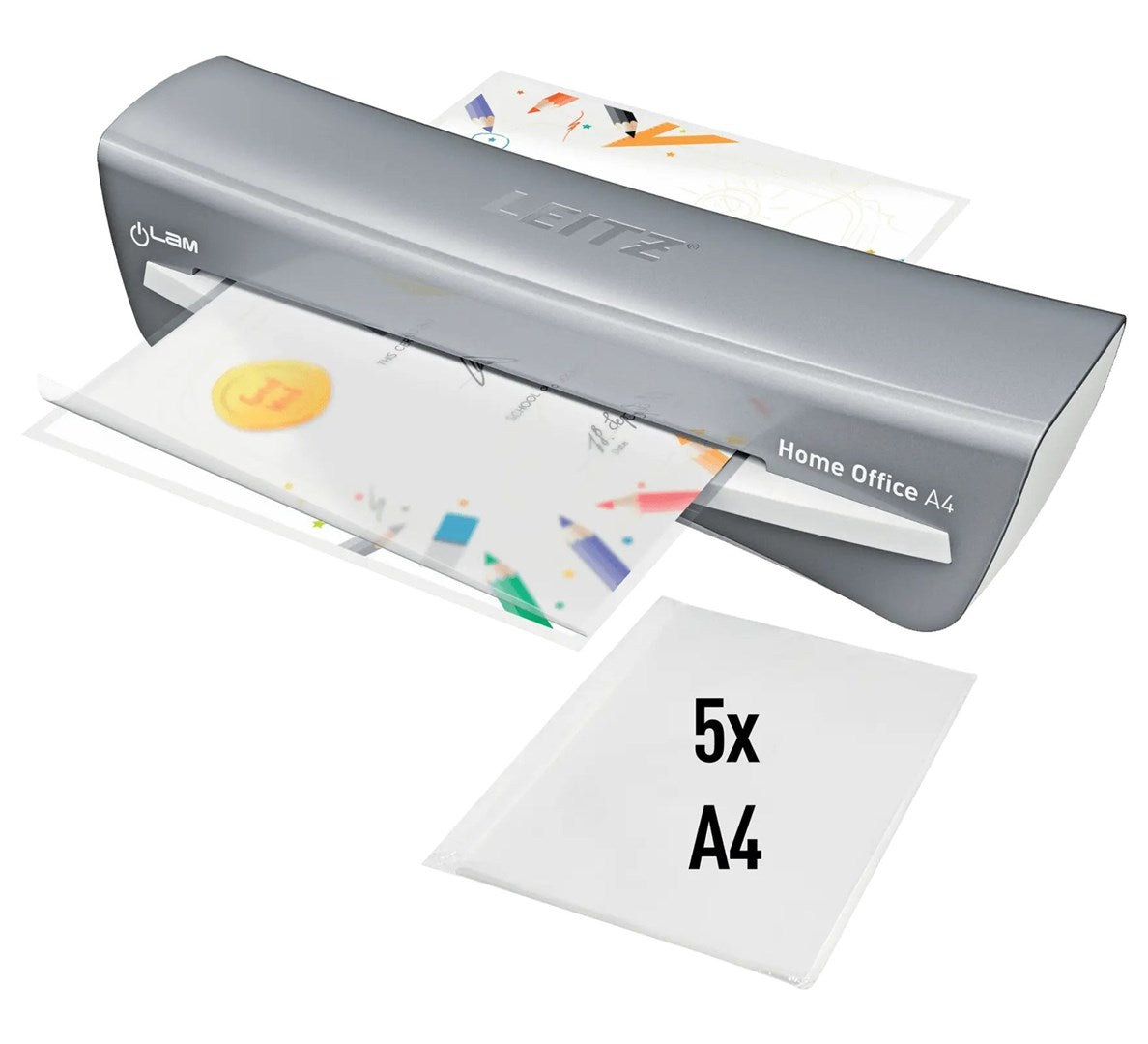 LEITZ A4 Laminator for Home Office, Grey, 73680089