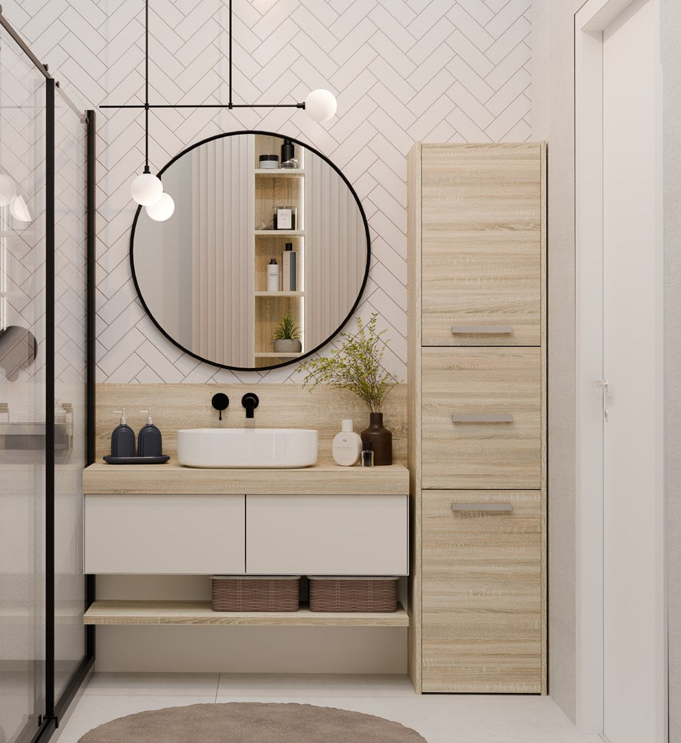 Topeshop S43 SONOMA Bathroom Storage Cabinet Oak