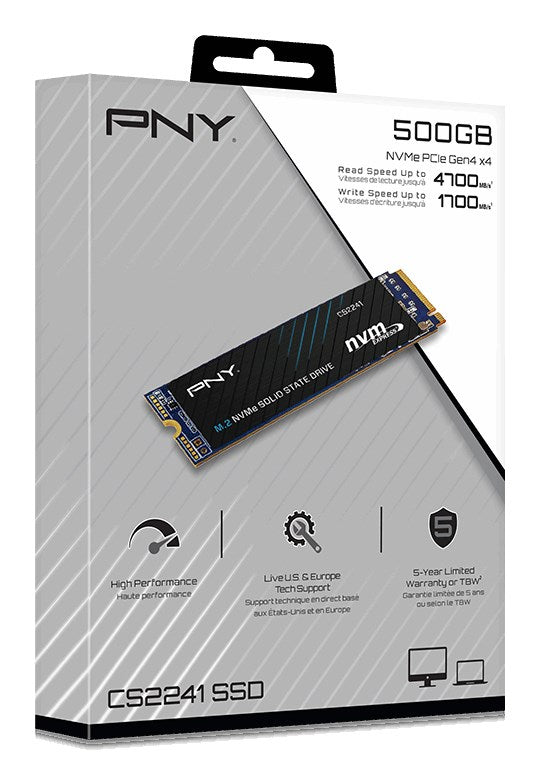 PNY CS2241 SSD 1TB M.2 2280 NVMe PCIe 4.0 - 5100 MB/s Read