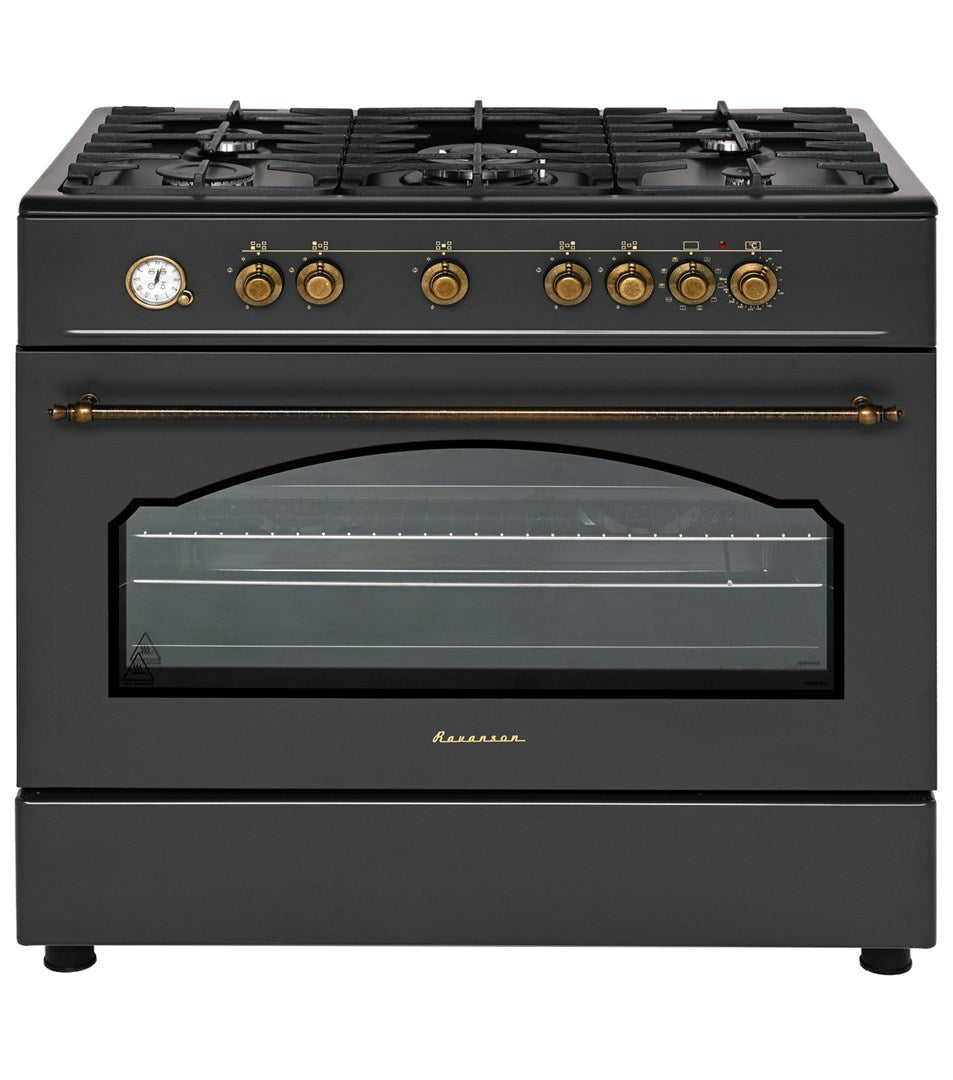 Ravanson Gas/Electric Cooker KWGE-90AR Retro Black 90AR
