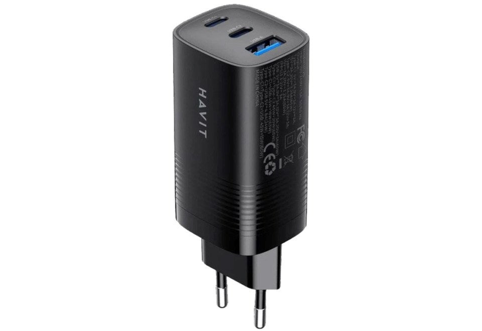 Havit UC20 GaN 65W Three-Port Travel Charger Black