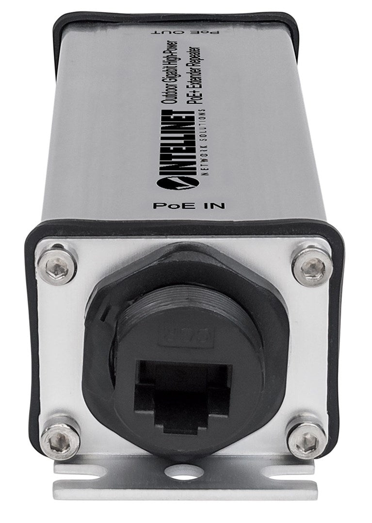 Intellinet Outdoor Gigabit High-Power PoE+ Extender Repeater 10Base-T 100Base-TX 1000Base-T RJ-45