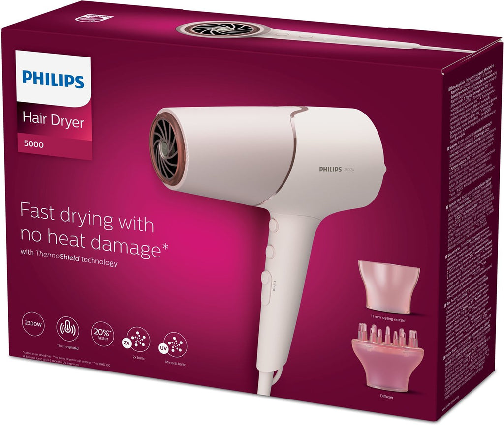 Philips 5000 series BHD530/00 Hair Dryer 2300 W Pink White