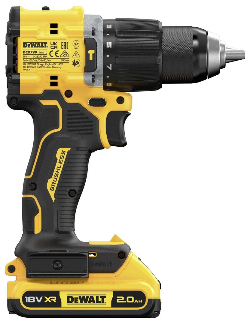 DEWALT Screwdriver UD 18V DCD799D2T 2x2.0Ah