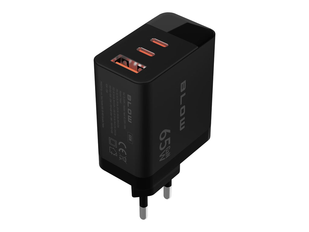 BLOW GaN Charger 65W USB-C 2 Ports USB-A Quick Charge