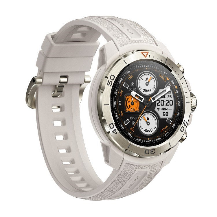 Mibro GS Explorer Smartwatch (Desert White) Dual-Band GPS, 10ATM Waterproof, 150+ Sports Modes