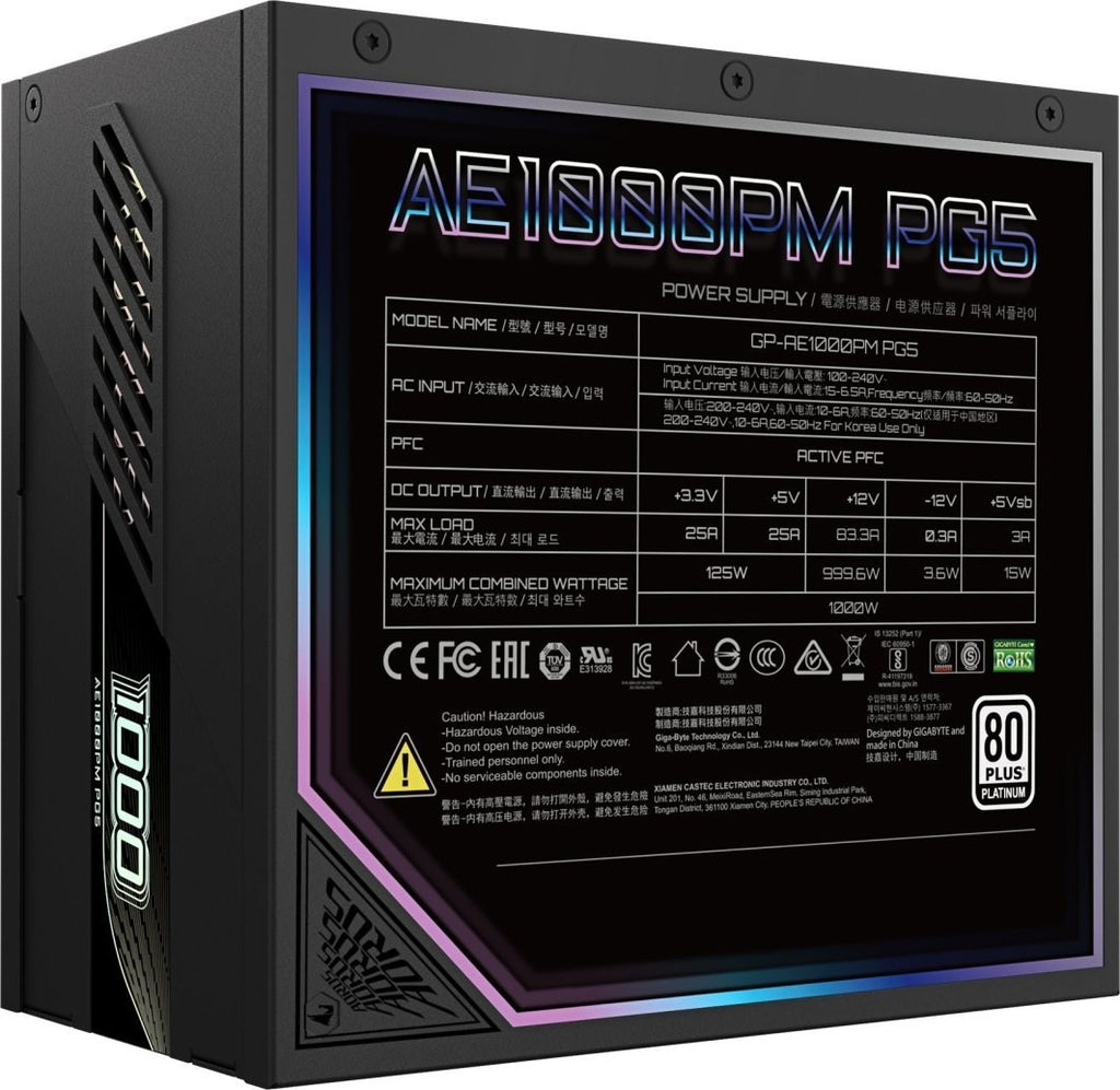 GIGABYTE Aorus Elite Platinum 1000W PSU ATX 3.1