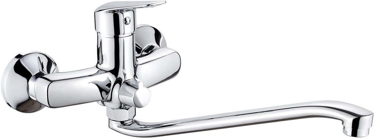 Wall-Mounted Washbasin Mixer with Extended Spout