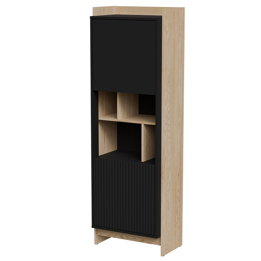 Cama Display Cabinet 59x38x180 Oak/Black PORTO