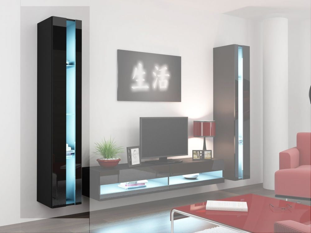 VIGO NEW Shelf Unit 180/40/30 cm Black/Black Gloss