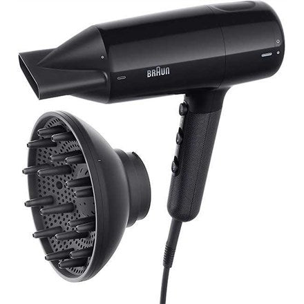 Braun HD 2.2 Hair Dryer, Black, 1.95 m Cable, 2200 W (BRHD225E)