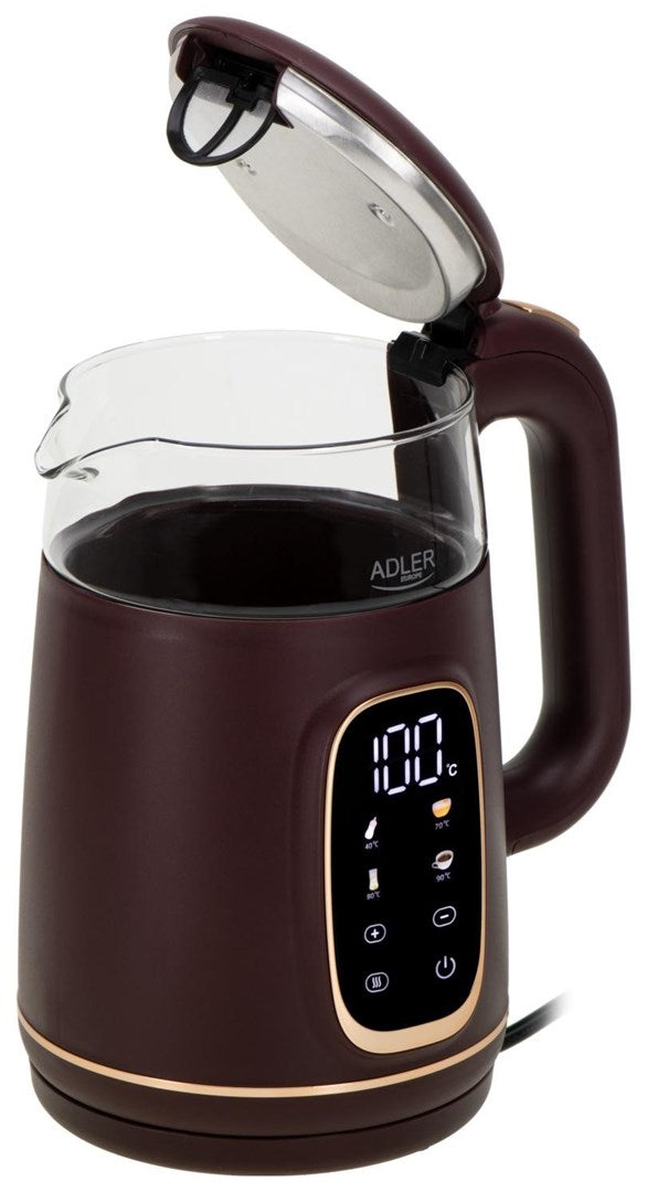 Adler AD 1305 Electric Kettle 1.7 L Burgundy with Temperature Control