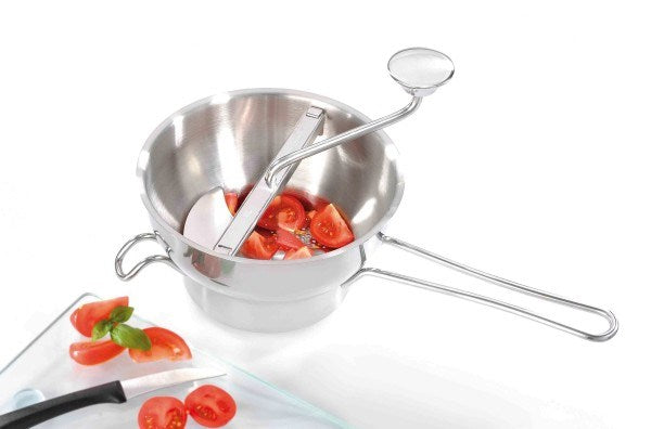 Stainless Steel Food Mill with 2 Discs for Smooth Soups and Sauces