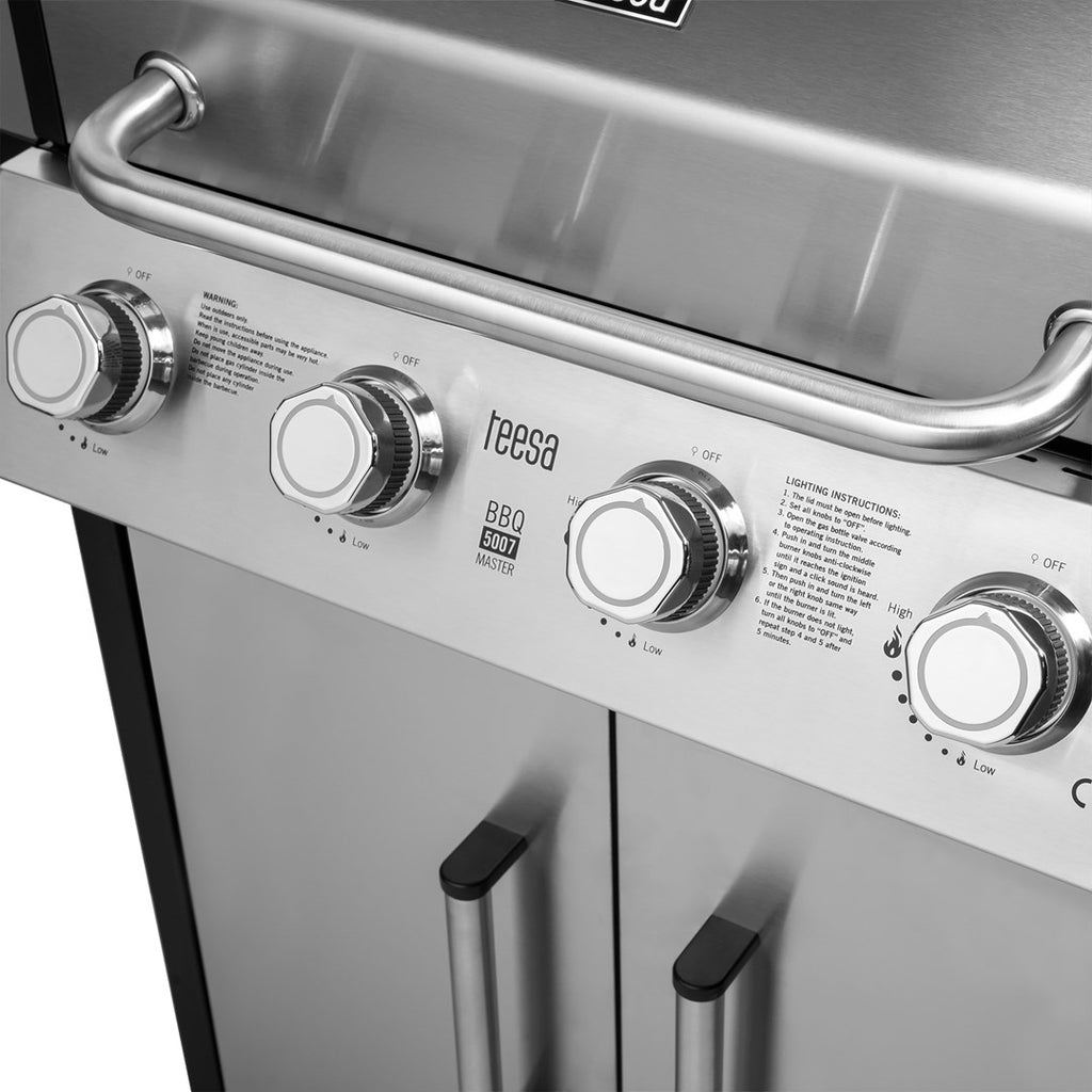 Teesa BBQ 5007 MASTER gas grill with 5 burners and space for a tank