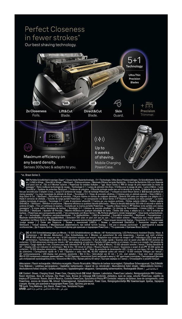 Braun Series 9 Pro+ 9625s Foil shaver Trimmer Graphite